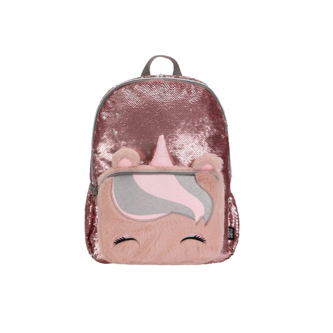 Matt Pink Sequin & Fur Unicorn