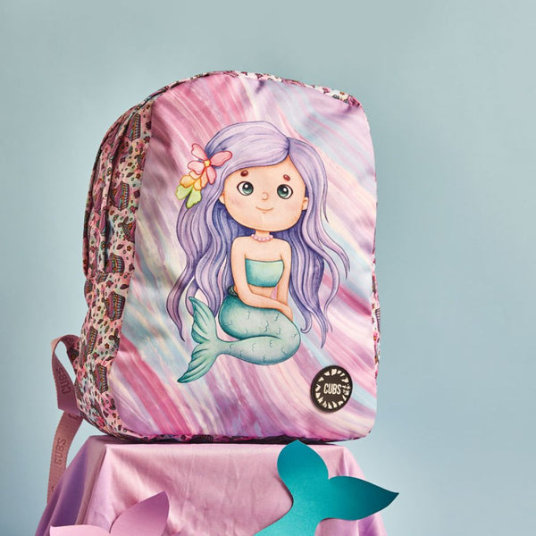 Lilac Cute Mermaid Big & Basic Backpack
