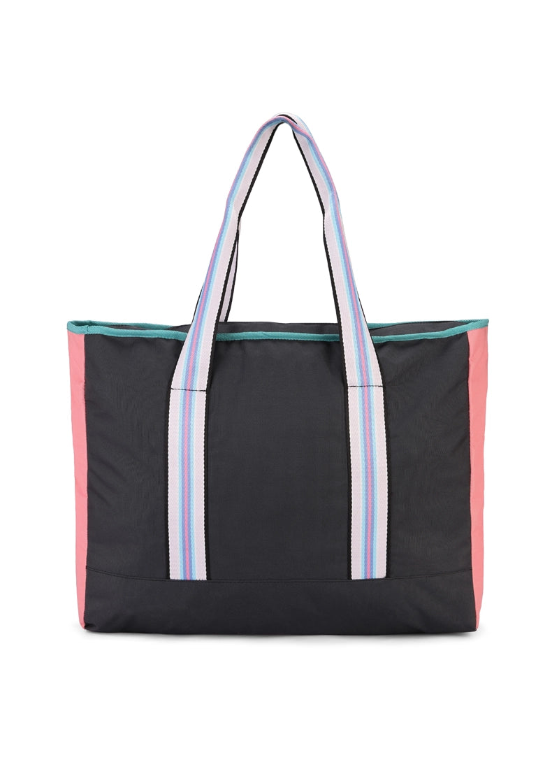 Black & Turquoise single Face Tote Bag