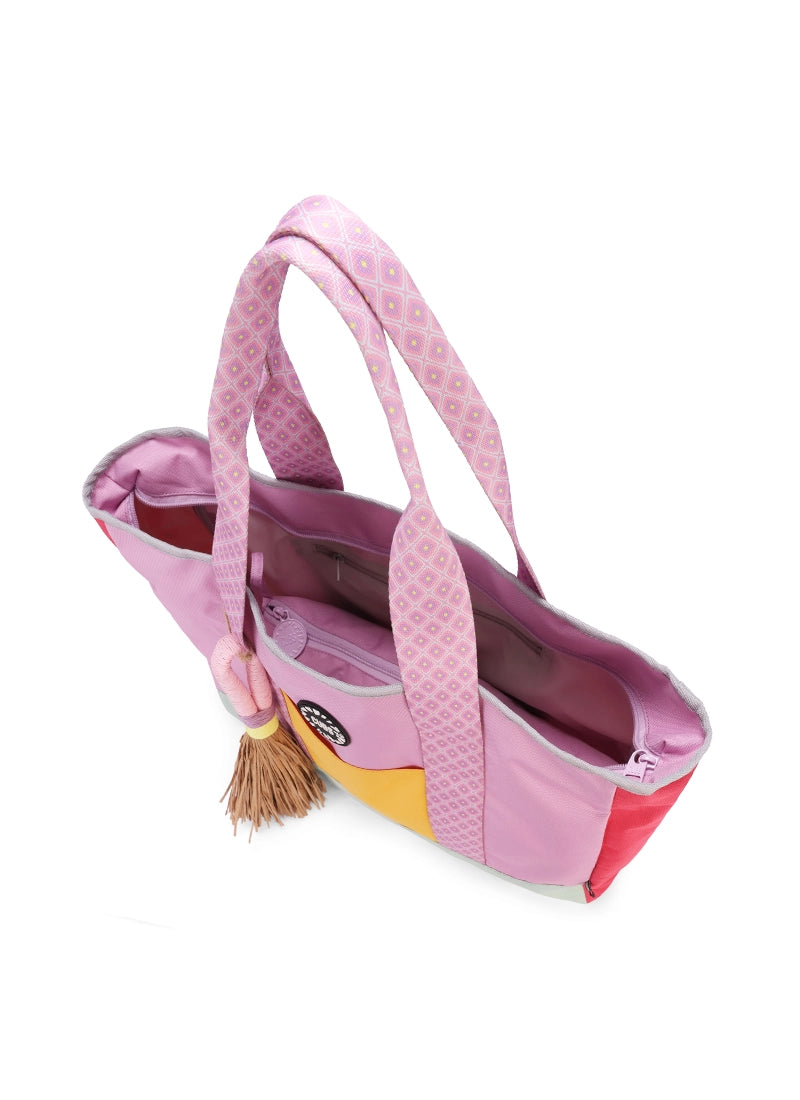 Lilac & Grey single Face Tote Bag