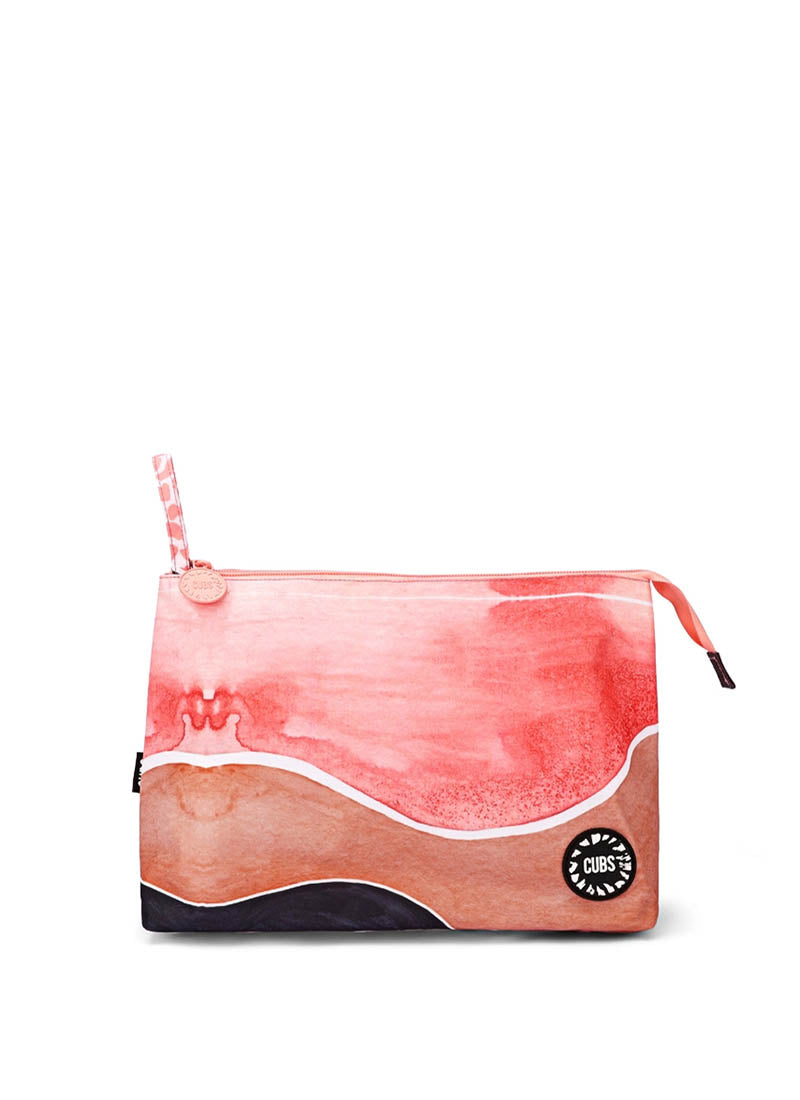 Brown Waves Large Pouch