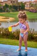CUBS Girls Swim Suit Lilac Rainbow Glitter