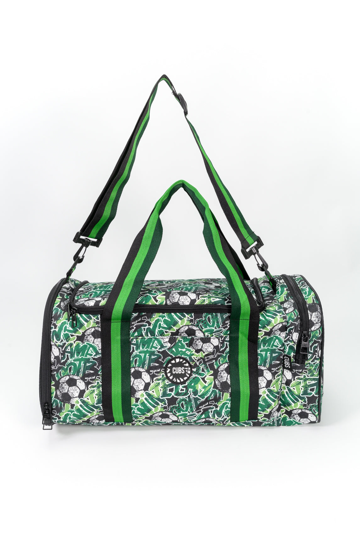 Football Green Duffle two side Pocket