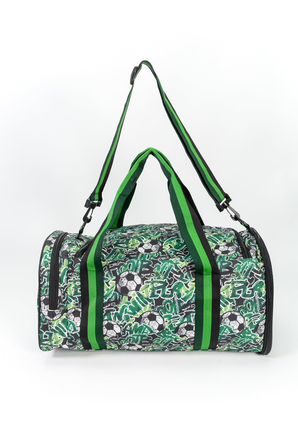 Football Green Duffle two side Pocket