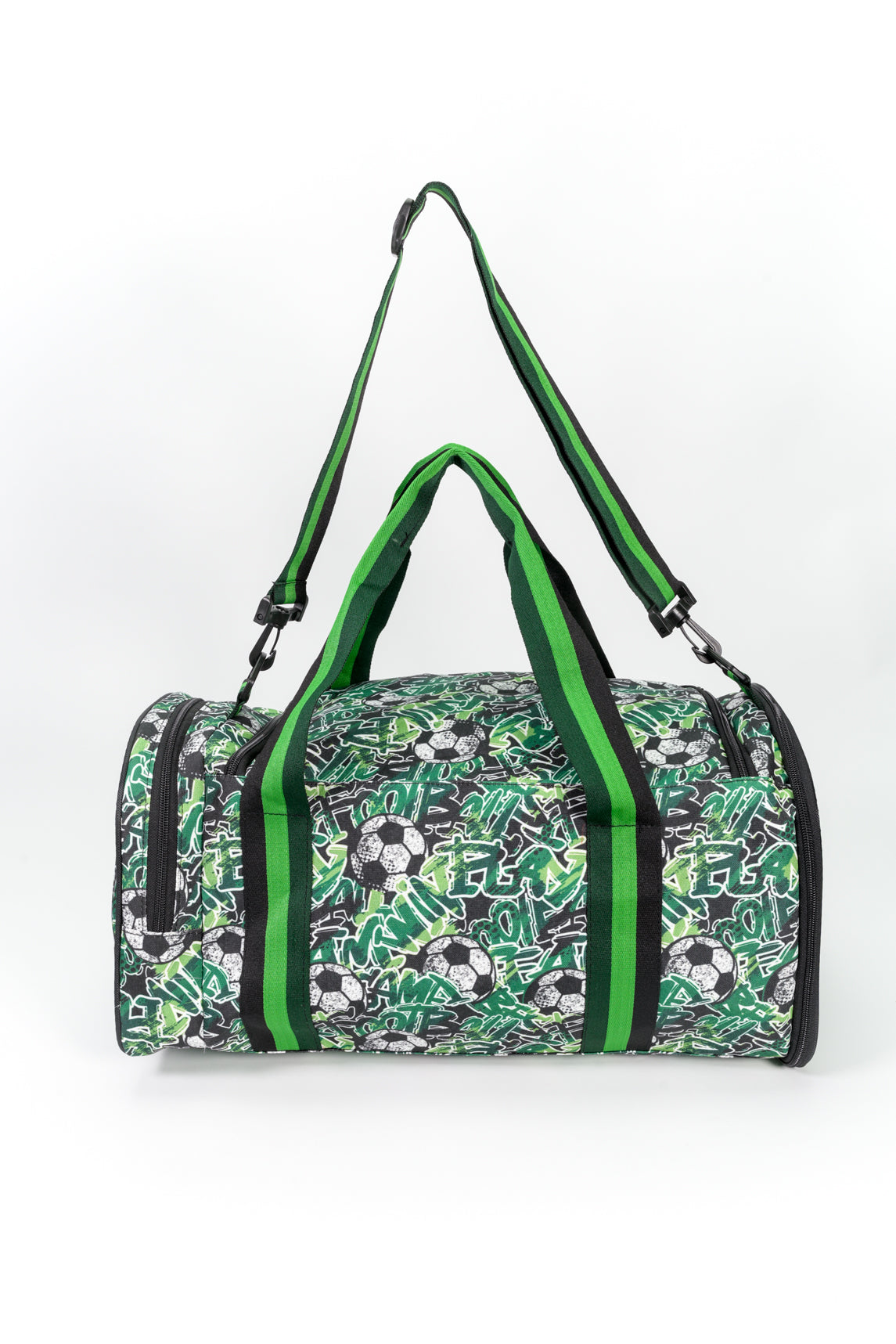 Football Green Duffle two side Pocket