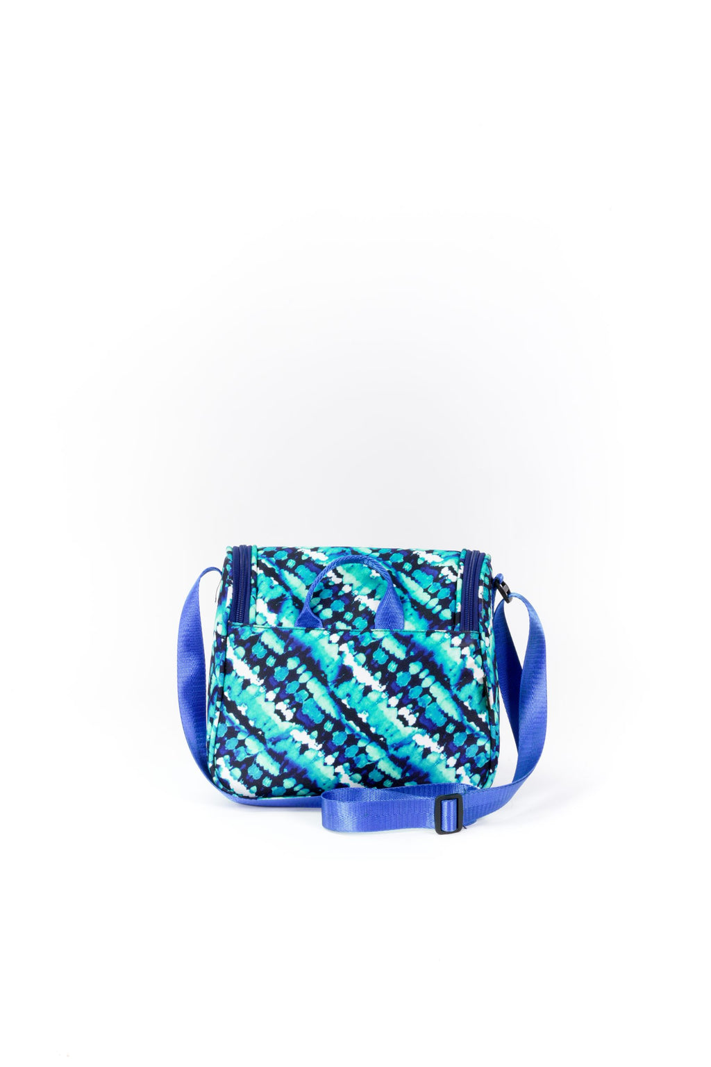 Water Color Turquoise Tie Dye Cross Body Lunch Bag