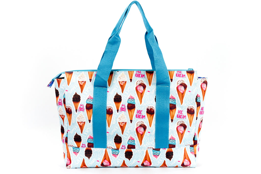 Ice Cream & Blue Watercolor’s women Double Face tote bag