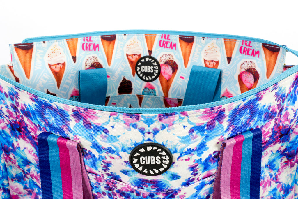 Ice Cream & Blue Watercolor’s women Double Face tote bag