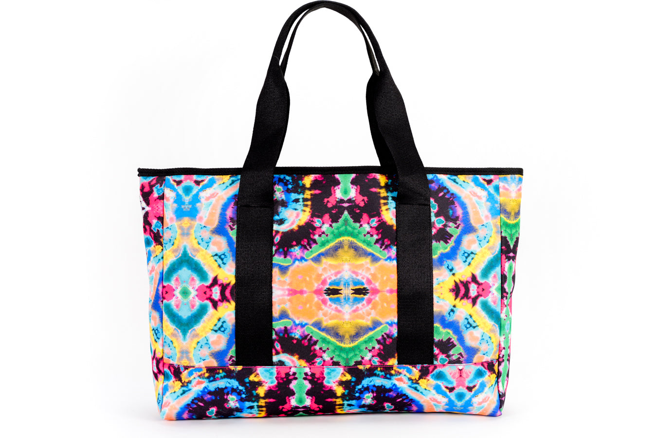 Tie Dye Swirls Black women Single Face tote bag