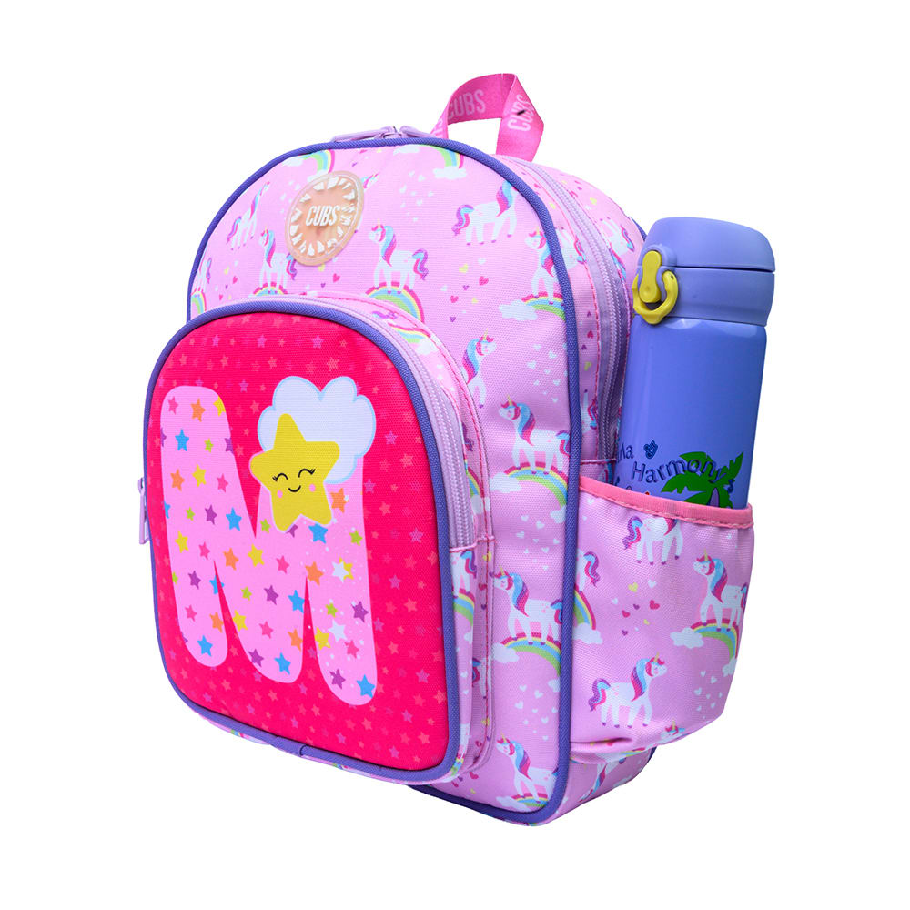 Pink Unicorn Letter M backpack Nursery