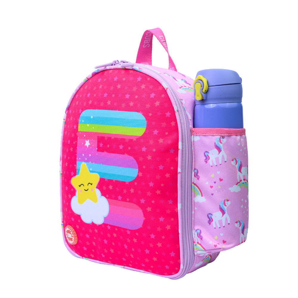 Pink Unicorn Letter E Nursery Lunch Backpack