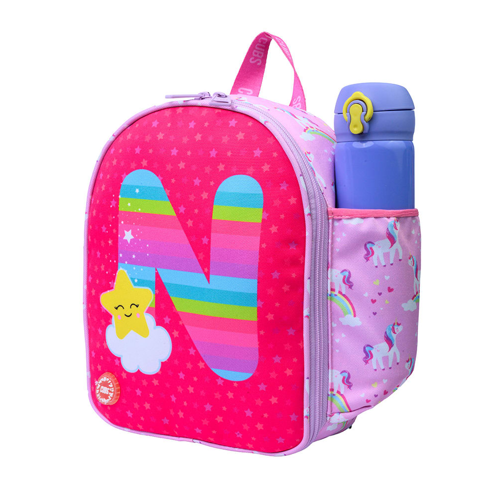 Pink Unicorn Letter N Nursery Lunch Backpack