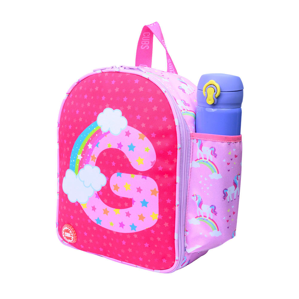Pink Unicorn Letter G Nursery Lunch Backpack