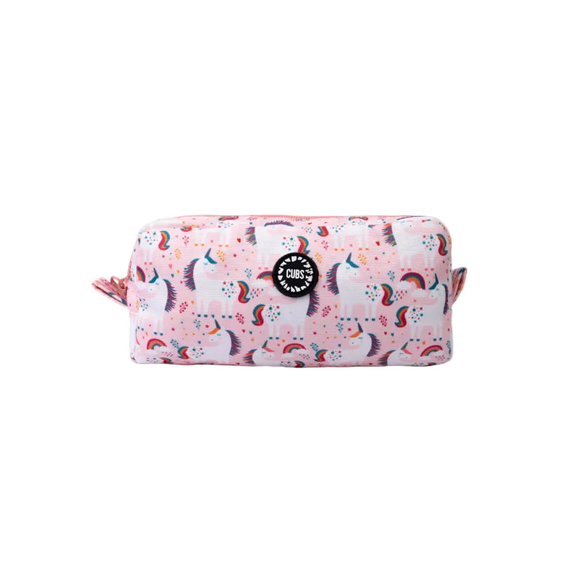 Peach Unicorns & Rainbows Pencil case