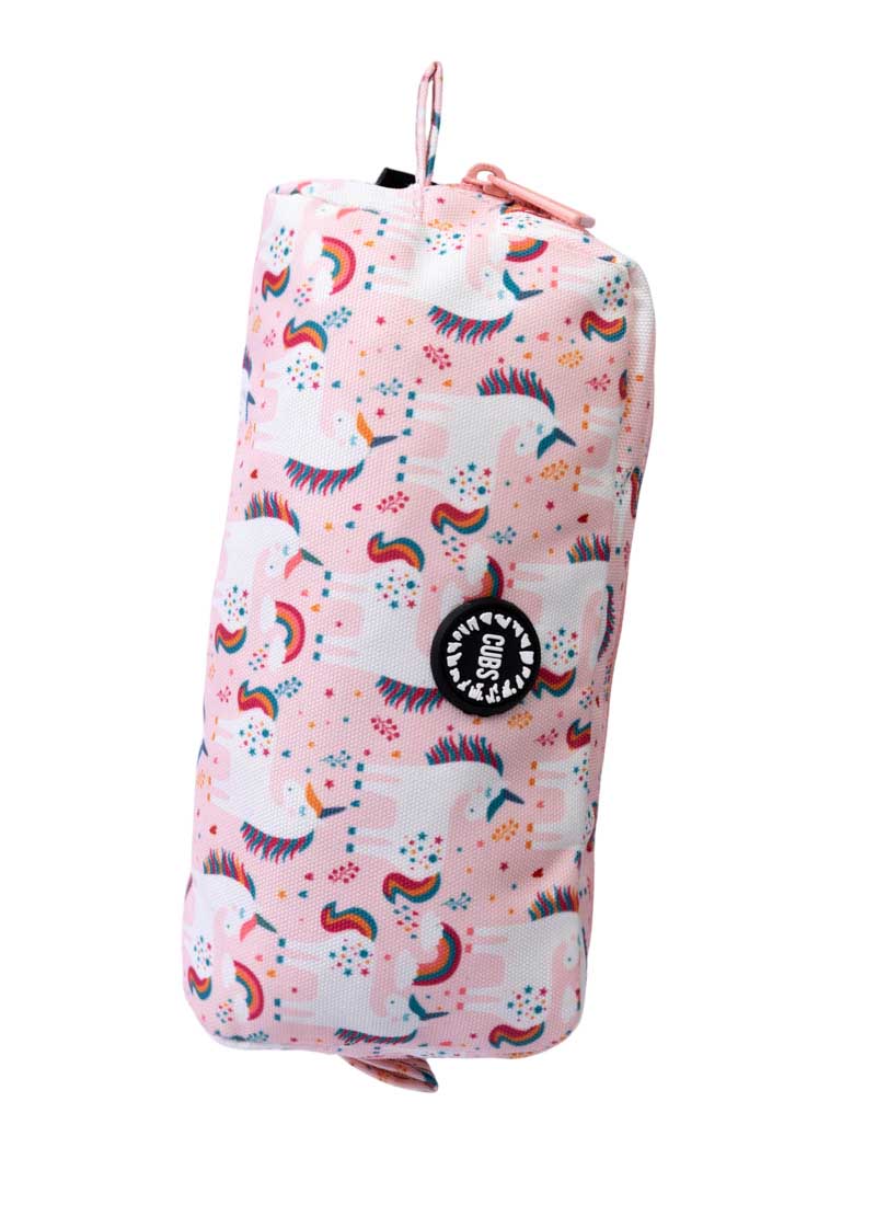 Peach Unicorns & Rainbows Pencil case