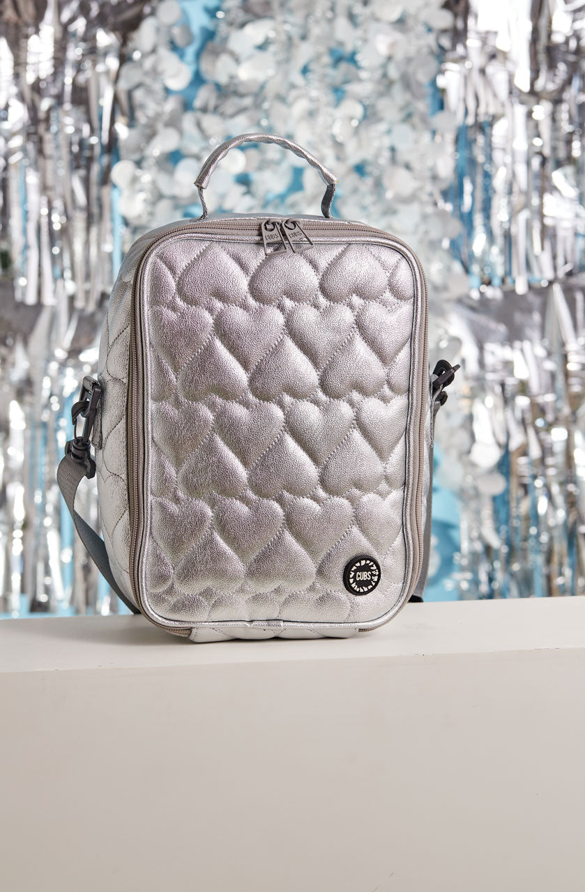 Shiny Silver High School Lunch Bag