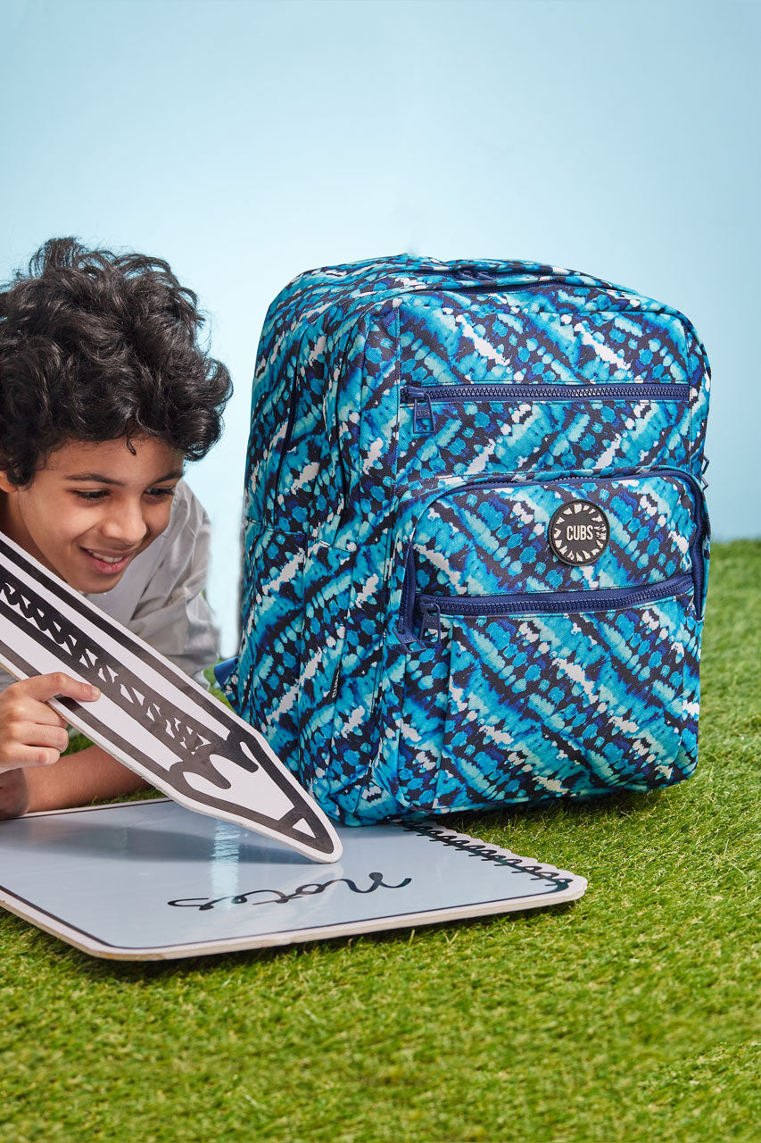 Water Color Turquoise Tie Dye Senior Student backpack