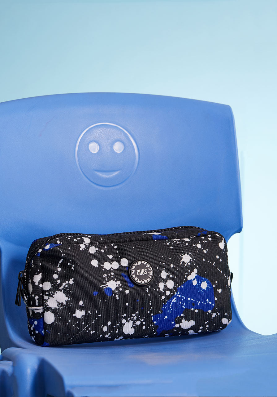 Blue Black Splashing Paint Pencil case bag1