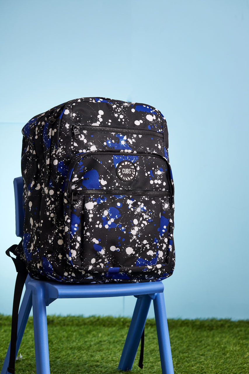 Blue Black Splashing Paint Senior Student Backpack