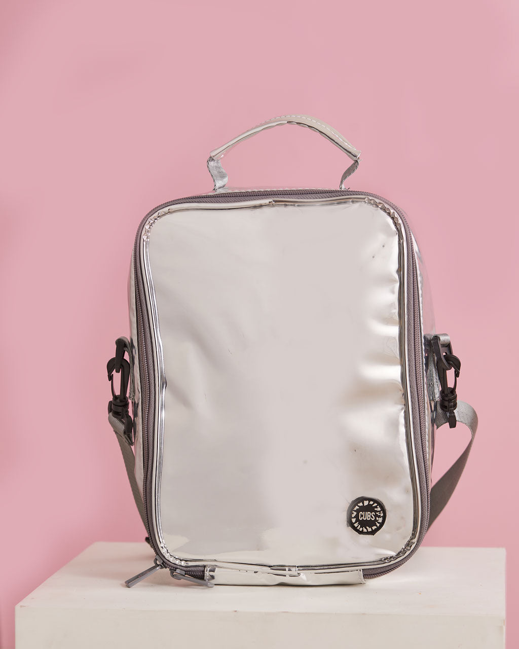Holographic Silver High School Lunch Bag