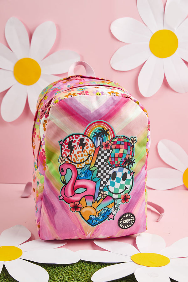 Smiles and Flamingos Big & Basic Backpack