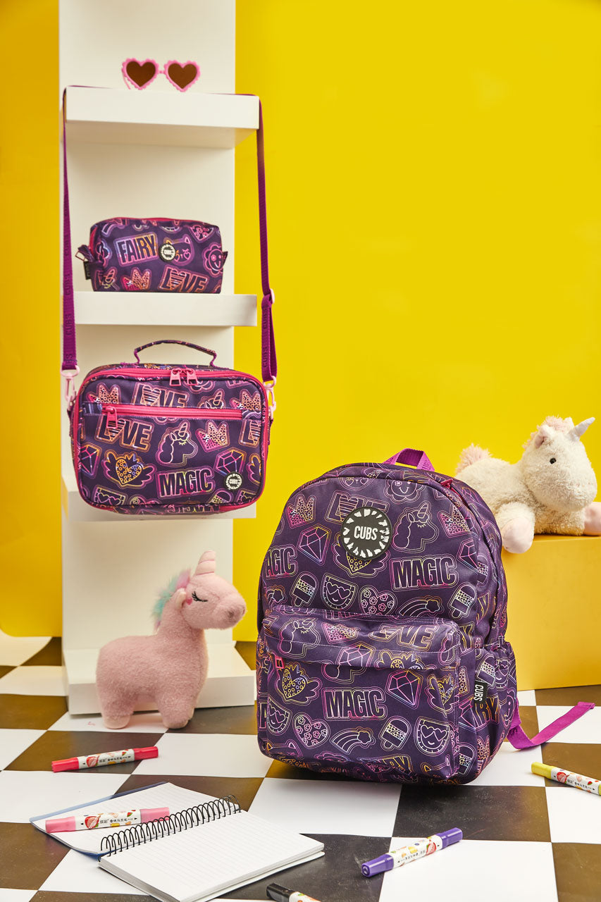 Doodle Purple Junior Student Backpack