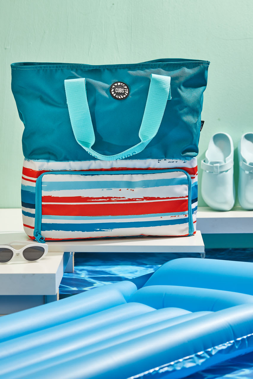 Turqoise Stripes Cooler Tote