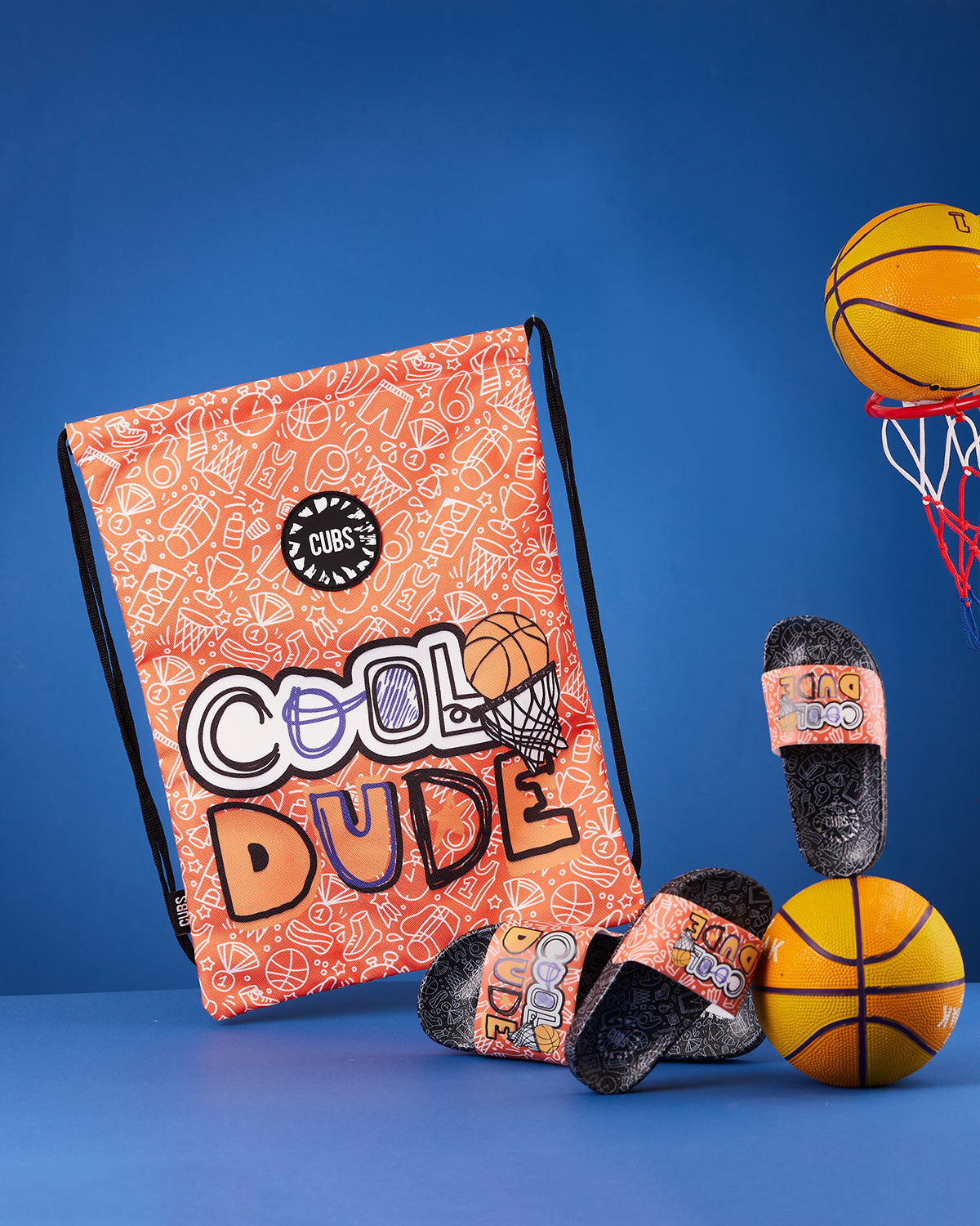 Cool Dude Basketball Black String Bag