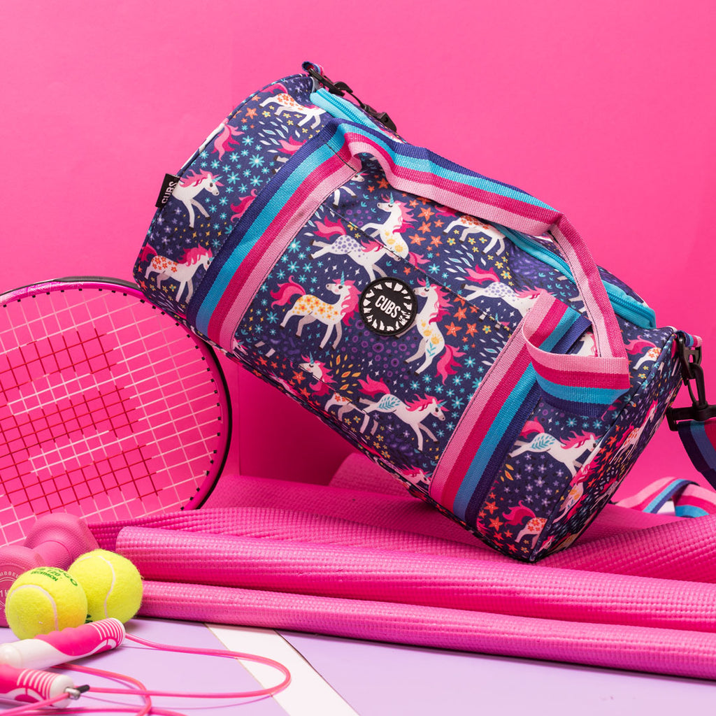 Purple Unicorn duffle bag