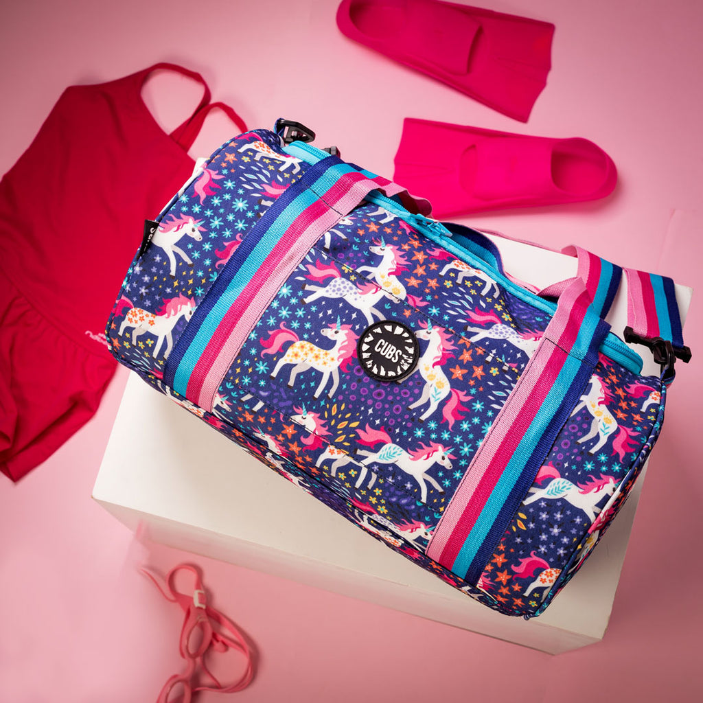 Purple Unicorn duffle bag