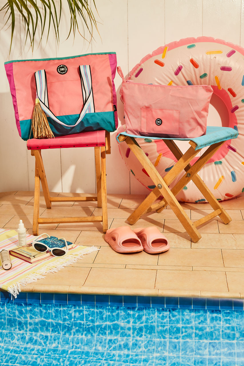 Pink & Turquiose Single Tote Bag