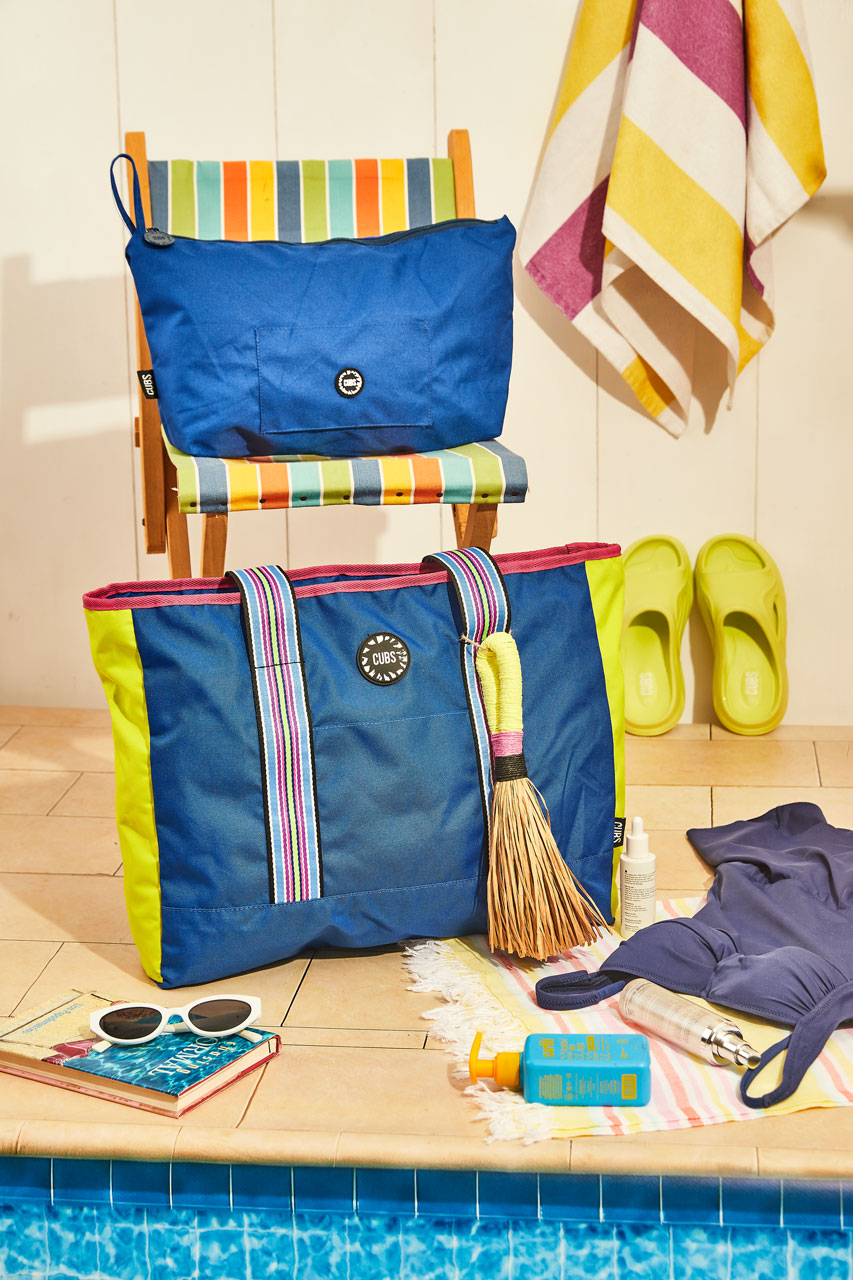 Navy & Fuschia Single Tote Bag