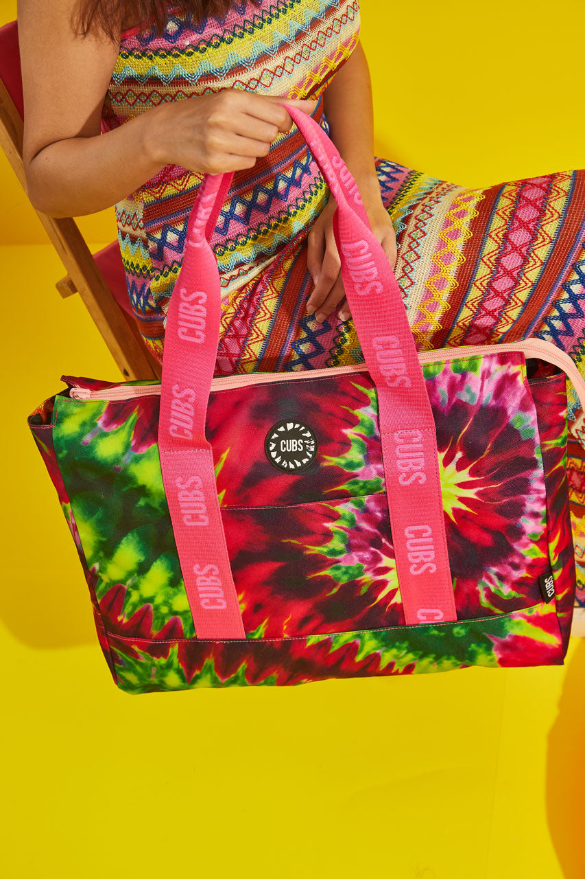 Tie Dye and Black Stars Double Face Tote Bag