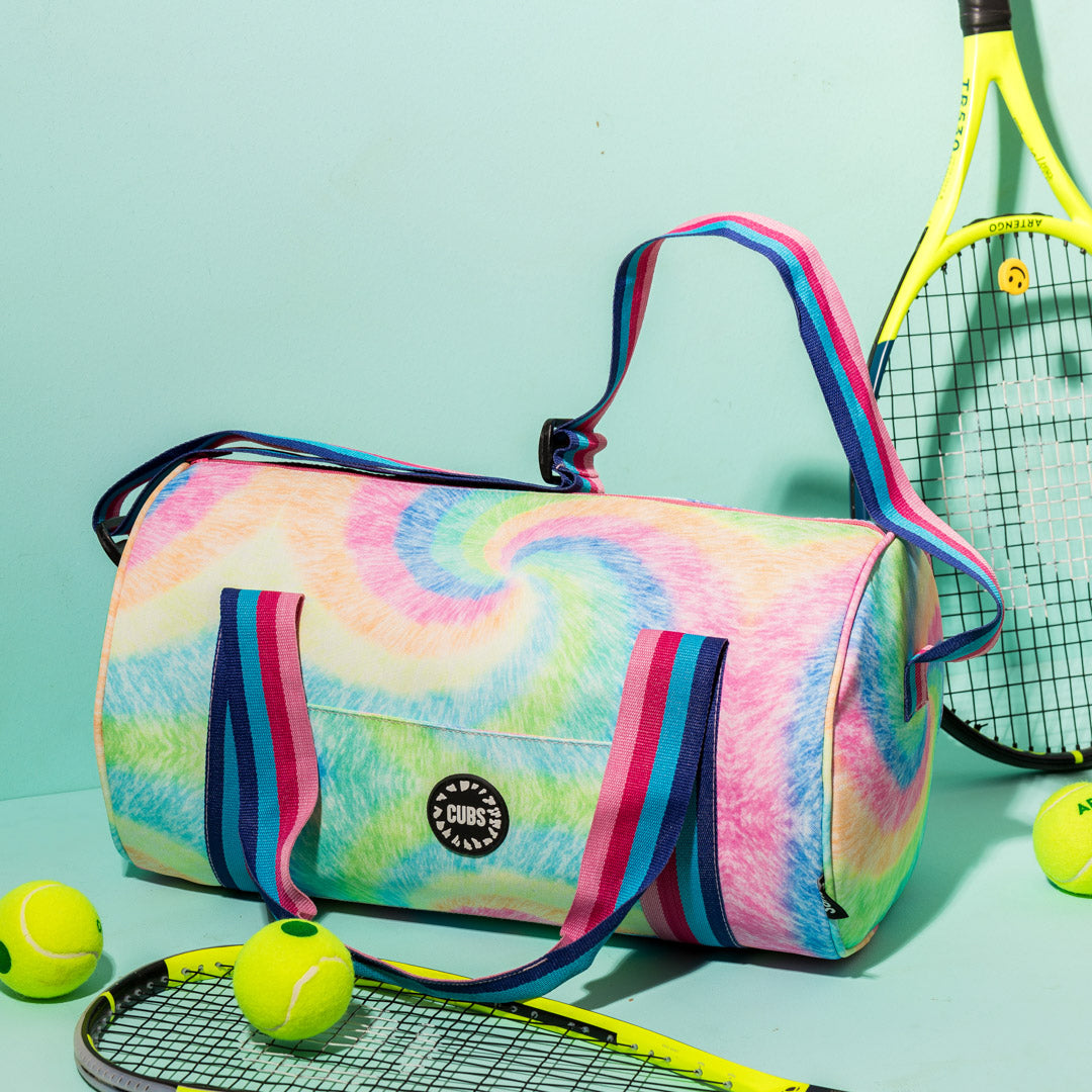 Pastel Rainbow Swirls Medium duffel