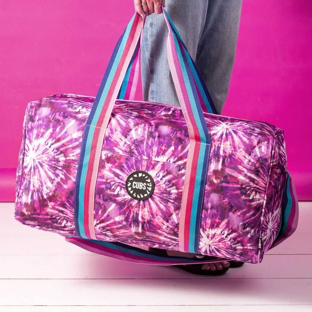 All Purple Tie Dye Medium Duffel Weekender