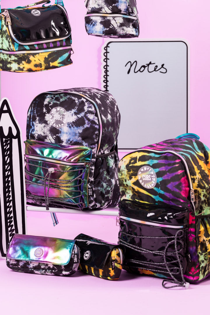 Inky Black tie dye High School Backpack