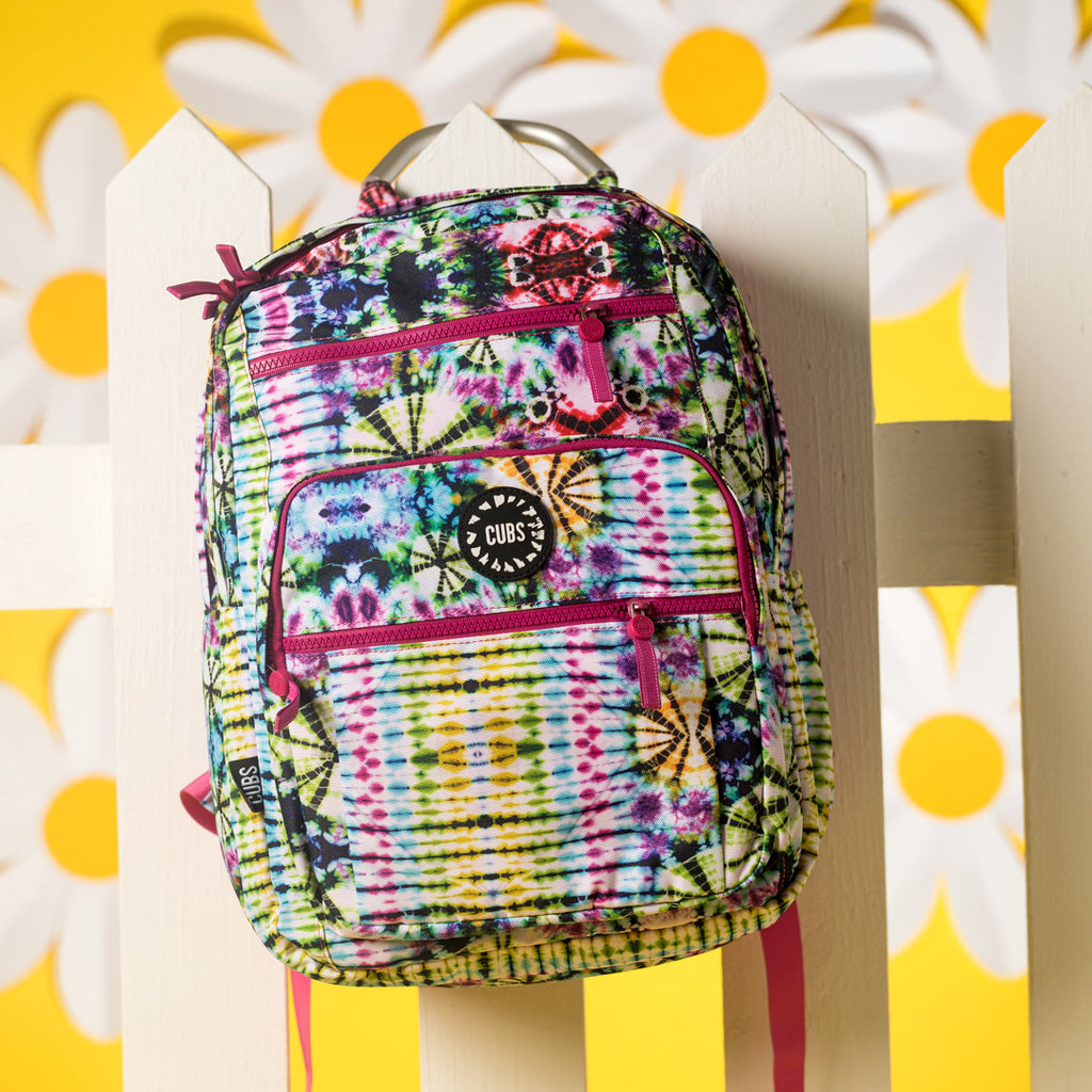 Tie Dye Swirls in Black Senior Student backpack