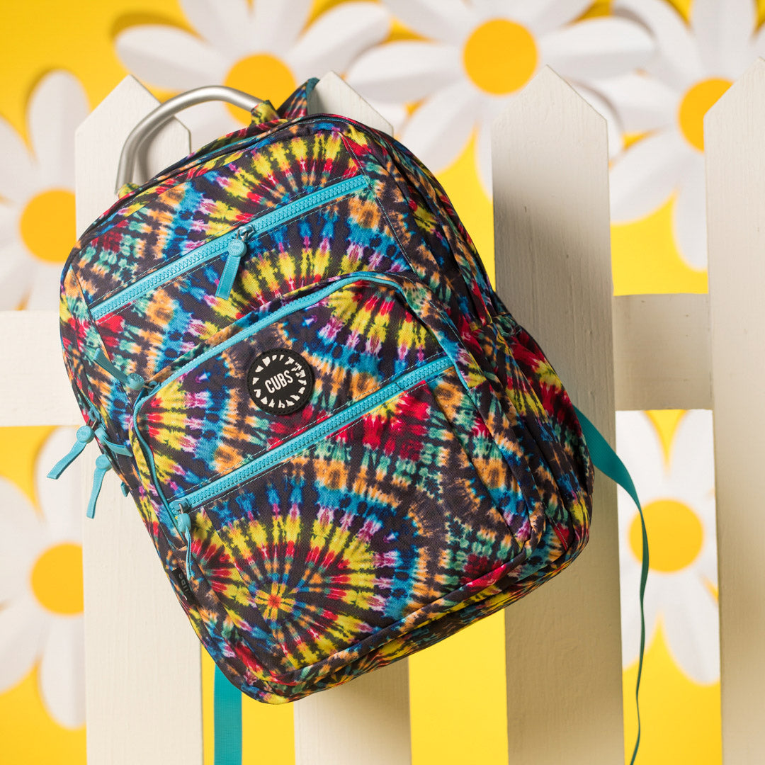 Tie Dye Colorful Black Senior Student backpack