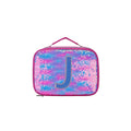 Multicolor sequin lunch bag with letter J