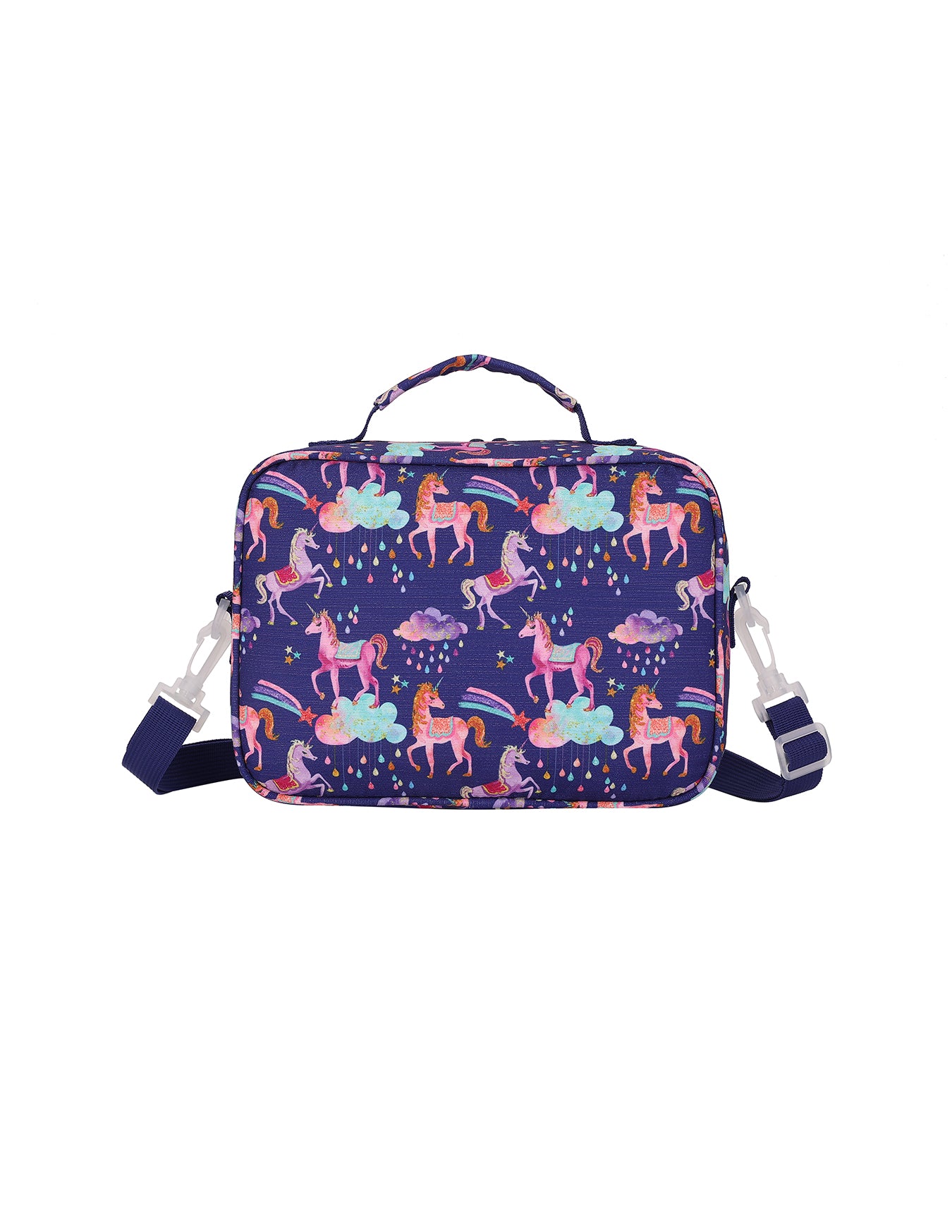 Navy Blue Baby Unicorn Glittery cross body lunch bag