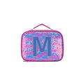 Multicolor sequin lunch bag with letter M