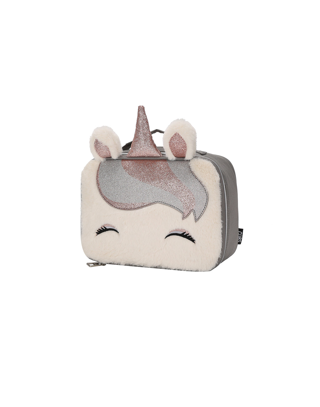 Matt gold Sequin and Fur Unicorn lunch bag