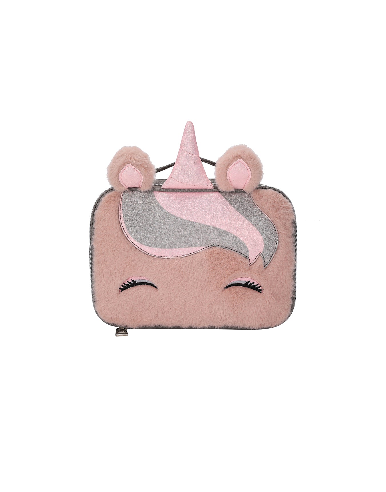 Matt pink Sequin and Fur Unicorn lunch bag