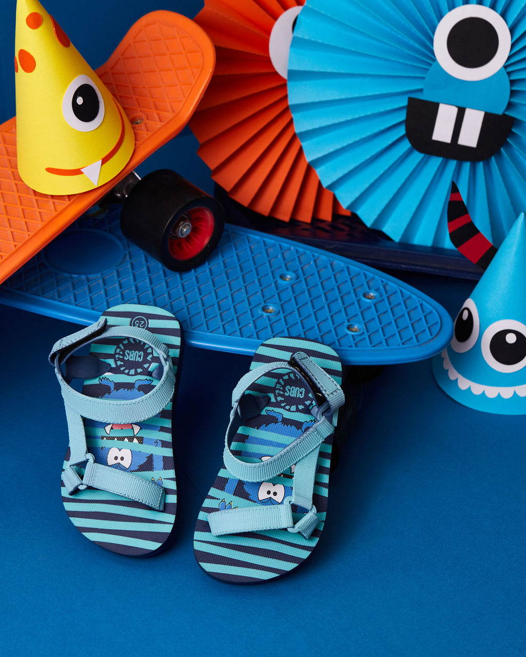 Monster Stripes Boys Sporty Sling CUBS Sandal