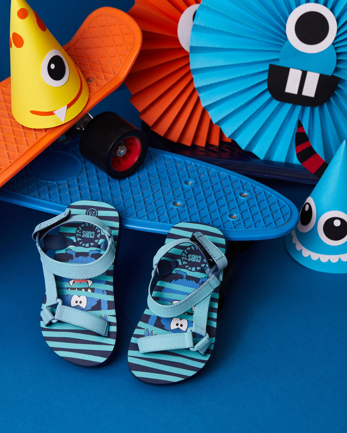 Monster Stripes Boys Sporty Sling CUBS Sandal
