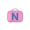 Pink Sequin lunch bag with Letter N