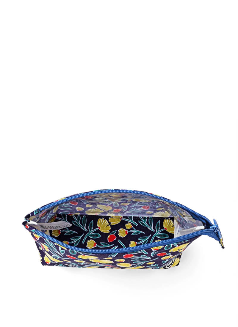 Navy Garden Medium Pouch
