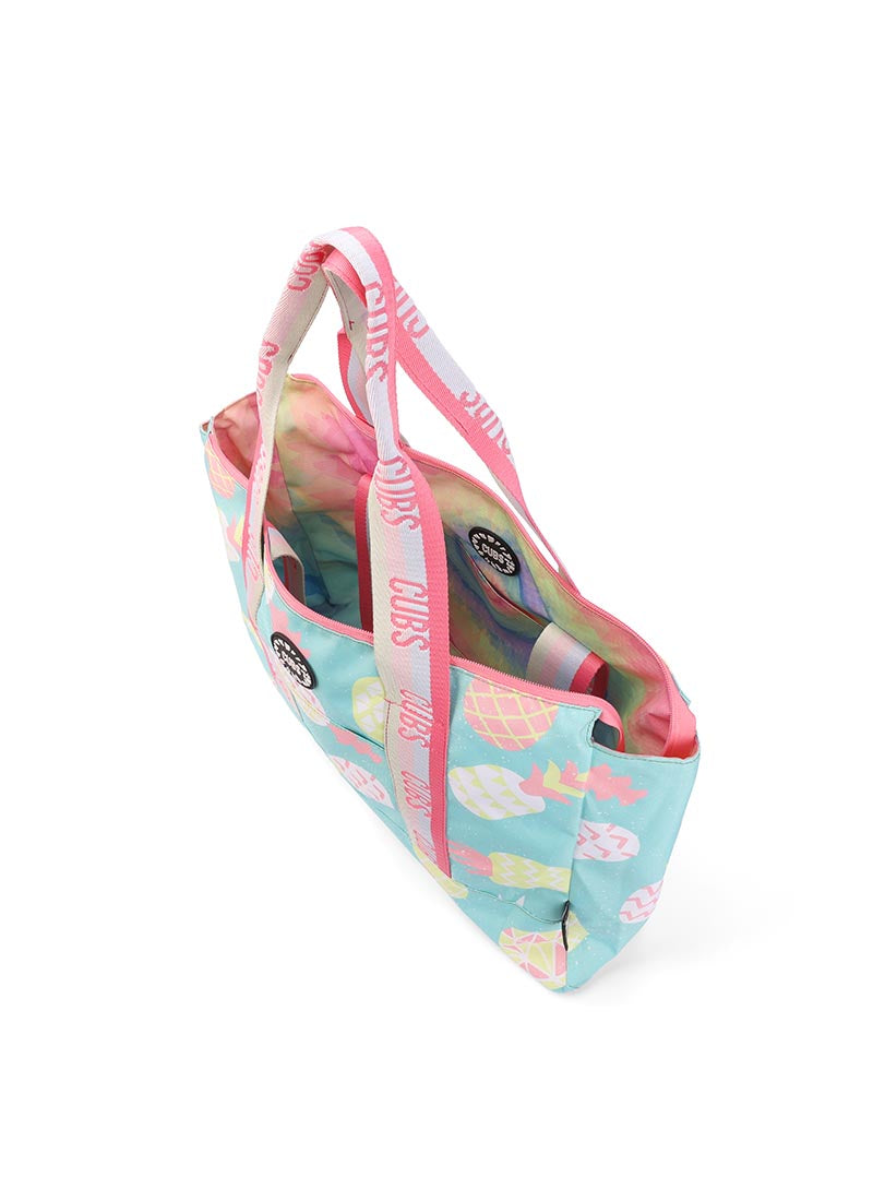 Pastel Pineapples & Pastel Tie Dye Double Face Tote Bag