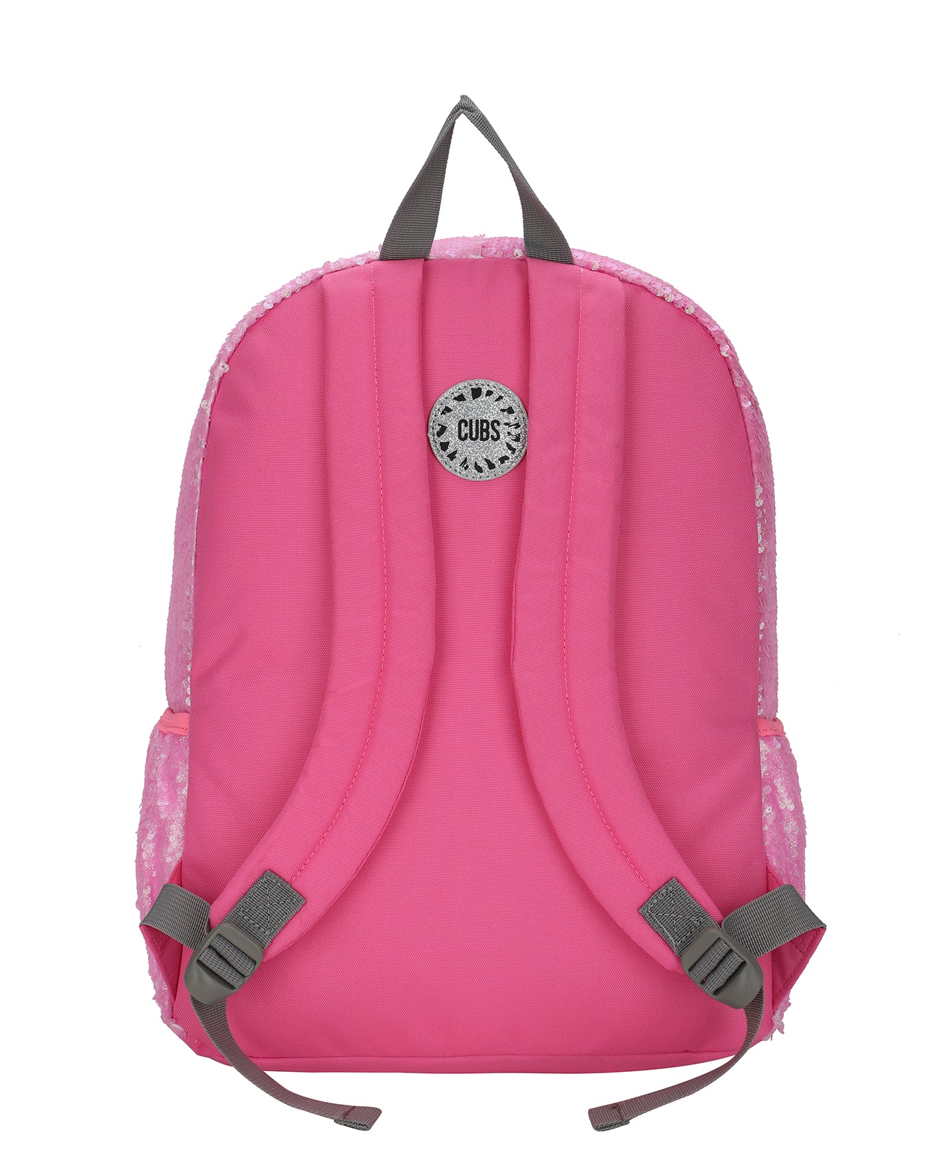 Pink junior student sequin backpack with Letter H