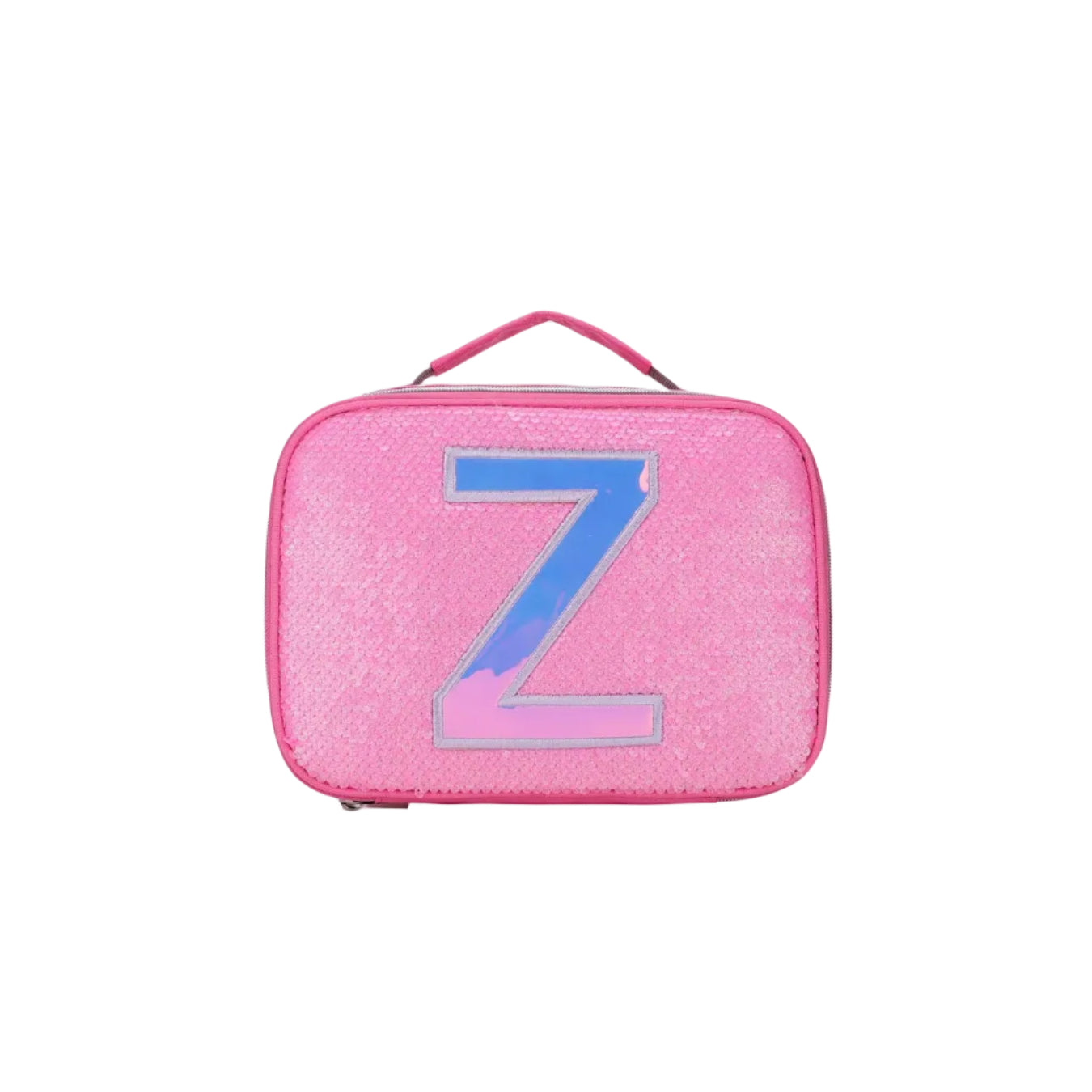 Pink Sequin lunch bag with Letter Z